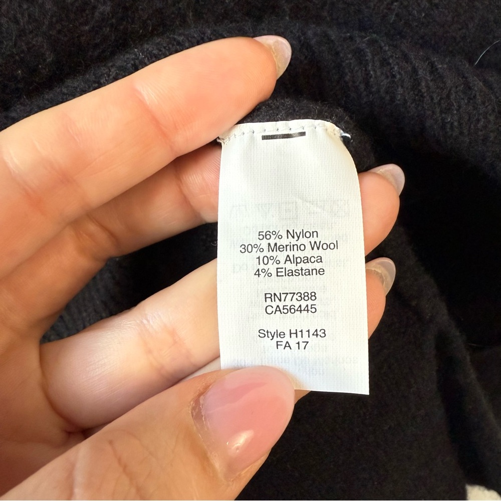 Madewell Fremont Merino Wool Alpaca Blend Sweater Black Colorblock L - Picture 6 of 9